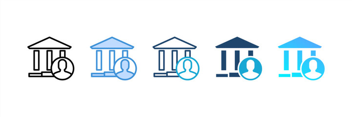 Bank Account icon set multiple style collection