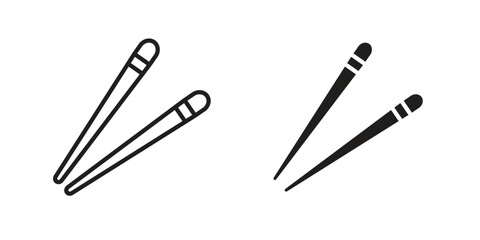 Chopsticks icon design element. Editable stroke. Vector