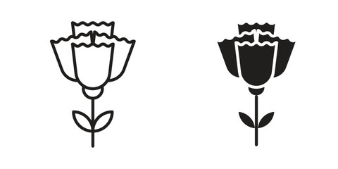 Carnation icon design element. Editable stroke. Vector