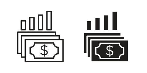 capital gain icon design element. Editable stroke. Vector