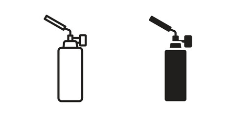 Blowtorch icon design element. Editable stroke. Vector
