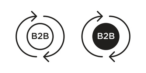 B2B icon design element. Editable stroke. Vector