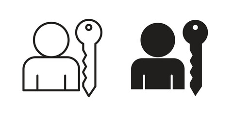 Authentication icon design element. Editable stroke. Vector