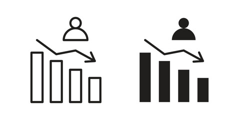 Attrition icon design element. Editable stroke. Vector
