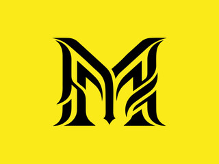 M letter logo, gaming letter m logo, gaming logo, game logo vector template, custom m letter, game logo design