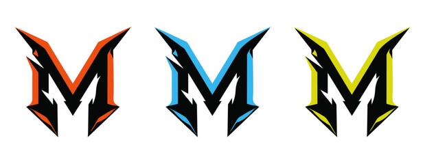 M letter logo, gaming letter m logo, gaming logo, game logo vector template, custom m letter, game logo design