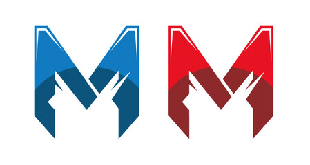 M letter logo, gaming letter m logo, gaming logo, game logo vector template, custom m letter, game logo design