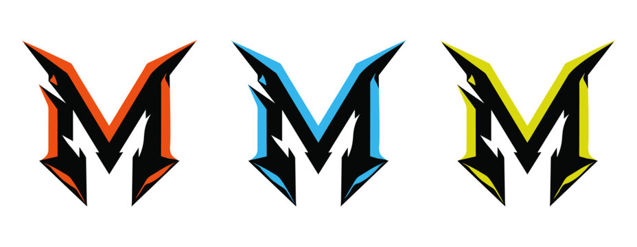 M letter logo, gaming letter m logo, gaming logo, game logo vector template, custom m letter, game logo design