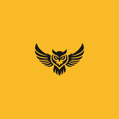 Owl logo icon flat vector design