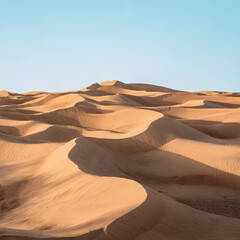 Vastas Dunas de Arena en el Desierto Bajo un Cielo Azul