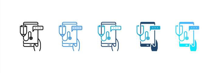 Consultation icon set multiple style collection