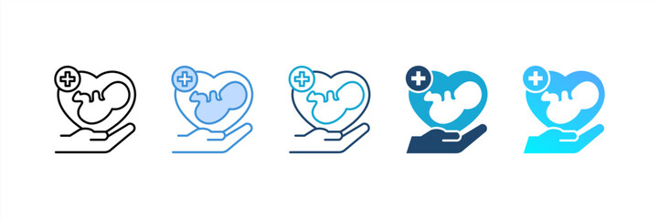 Pediatrics icon set multiple style collection