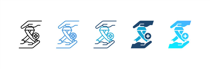 Oncology icon set multiple style collection