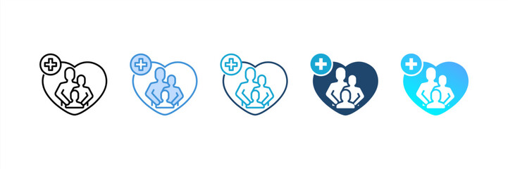 Family Medicine Center icon set multiple style collection