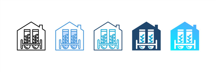 Biobank icon set multiple style collection
