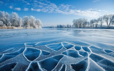 Frozen Lake Winter Wonderland: Serenity on Ice
