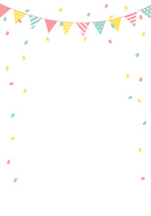 バースデーカード_誕生日パーティー背景（タテ）