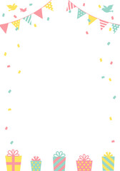 バースデーカード_誕生日パーティー背景（タテ）