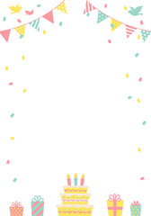 バースデーカード_誕生日パーティー背景（タテ）
誕生日ケーキ