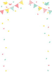 バースデーカード_誕生日パーティー背景（タテ）