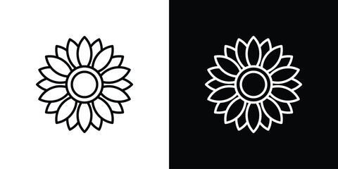 Sunflower icon transparent vector isolated