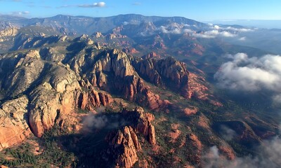 Obraz premium Arizona Landscape Aerial View Mountains Clouds