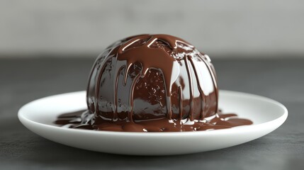 Decadent Chocolate Delight A Rich Dessert Indulgence of round dessert on a Plate
