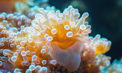 Magnificent Underwater Sea Anemone Close-Up