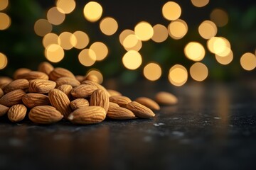 Almonds Close Up, Festive Background