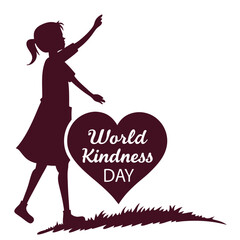 silhouette World Kindness Day on white background