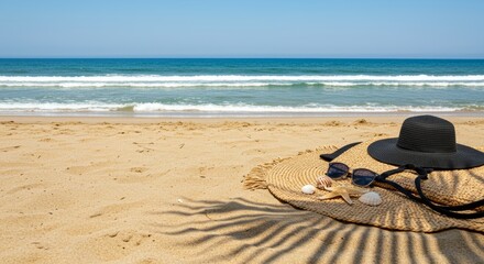 Relaxation at the Beach: Enjoy the Sun, Waves, and Sand with Your Black Hat and Beach Bag This Summer