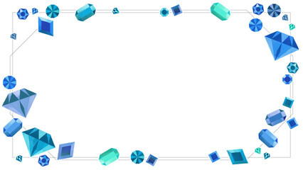 キラキラ宝石のイラストフレーム