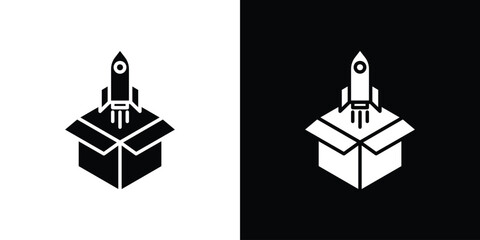 Product release icon Vector clipArt Illustrations in flat style