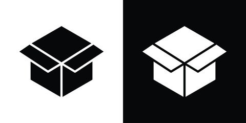 Open box icon Vector clipArt Illustrations in flat style