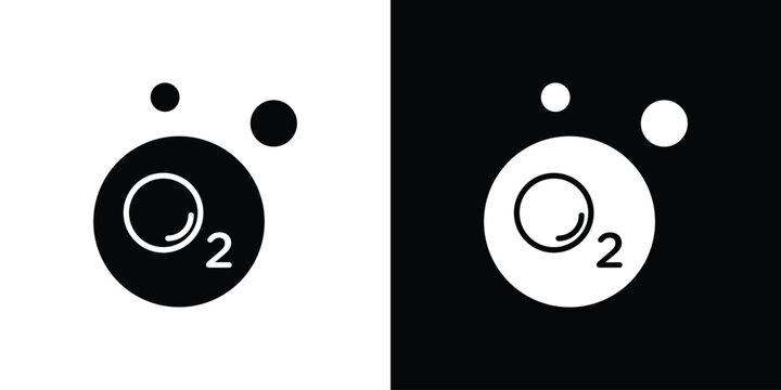 Oxygen O2 icon Vector clipArt Illustrations in flat style