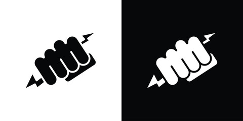 Hand with Power icon Vector clipArt Illustrations in flat style