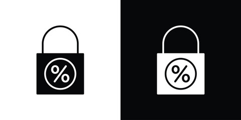 Fixed rate mortgage icon Vector clipArt Illustrations in flat style