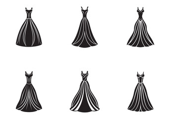 evening gown sketch iconsilhouette vector illustration