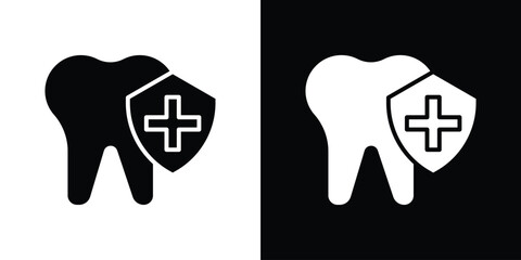 Dental insurance icon Vector clipArt Illustrations in flat style