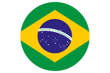 round Brazil flag vector