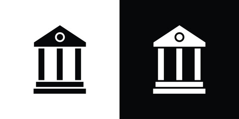 Courthouse icon Vector clipArt Illustrations in flat style