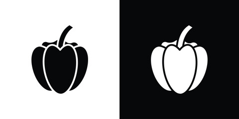 Capsicum icon Vector clipArt Illustrations in flat style