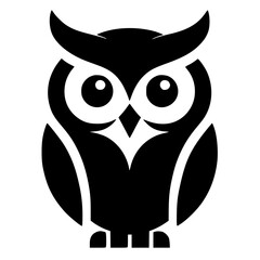 Simple owl logo silhouette vector design