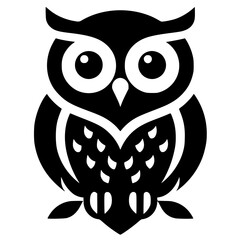 Simple owl logo silhouette vector design