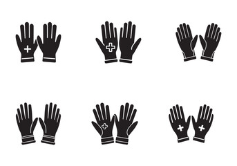 medical gloves icon silhouette vector illustration
