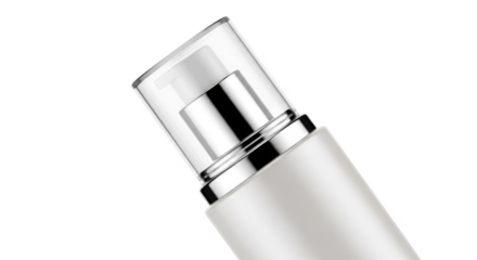 Elegant White Lotion Pump Dispenser for Skincare Products Close Up Macro Studio Shot