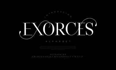 Blends elegance and drama font with decorative swashes, perfect for luxury invitations and fashion branding