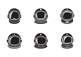 astronaut helmet icon silhouette vector illustration