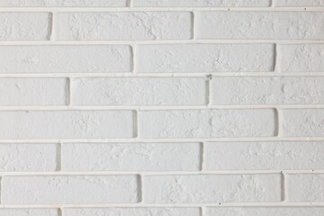 Obraz premium Texture of white brick wall as background, closeup