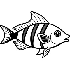 Minimal Hogfish Line Illustration